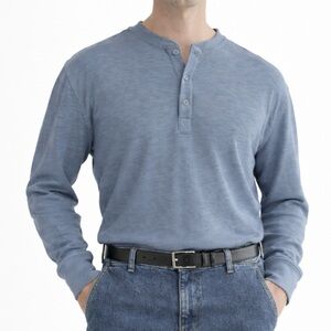 Everlane Men's Blue Long Sleeve Henley